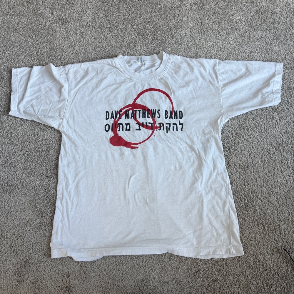 Vintage 90s Dave Matthews Band Jerusalem Israel Tour tee XL Rare Hebrew Print